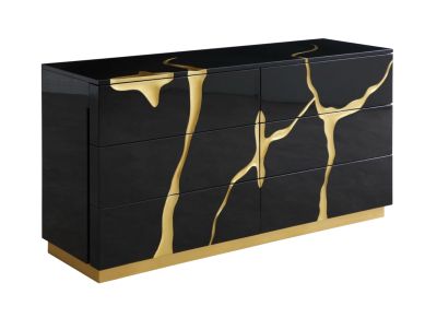 Modrest Aspen - Modern Black and Gold Dresser