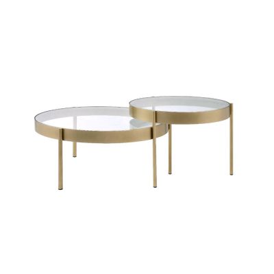 Andover Coffee & End Table 83095 Gold By Acme Furniture