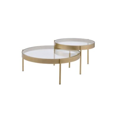 Andover Coffee & End Table 83095 Gold By Acme Furniture