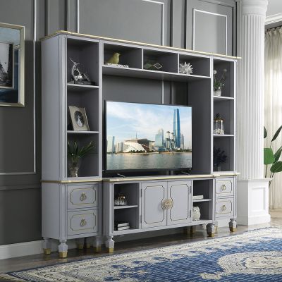 House Marchese Entertainment Center 91990 Gold By Acme Furniture