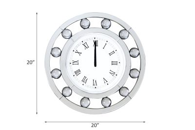 Boffa Accent Clock 97405 Mirrored By Acme Furniture