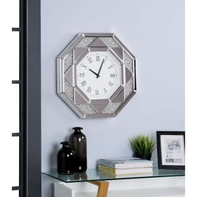 Noralie Accent Clock 97613 Mirrored By Acme Furniture