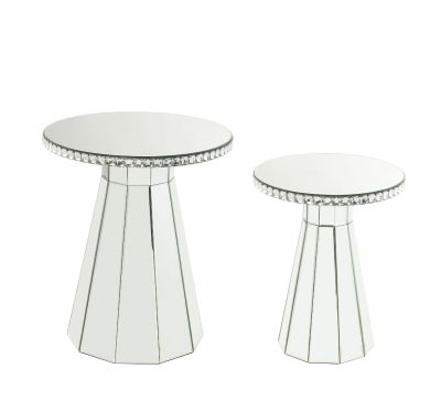 Lotus Accent Table 97958 Mirrored By Acme Furniture