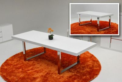 Skyline Modern Extend-able White Dining Table