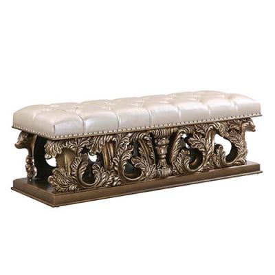 Constantine Accent Bench BD00476 Gold By Acme Furniture