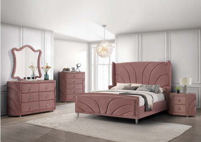 Salonia Bed Frames BD01183Q Pink By Acme Furniture