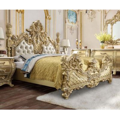 Cabriole Bed Frames BD01463EK Gold By Acme Furniture