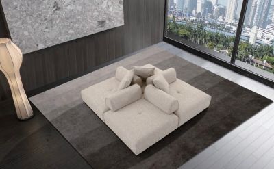 Divani Casa Mondo - Modern Modular Beige Fabric Armless Seat